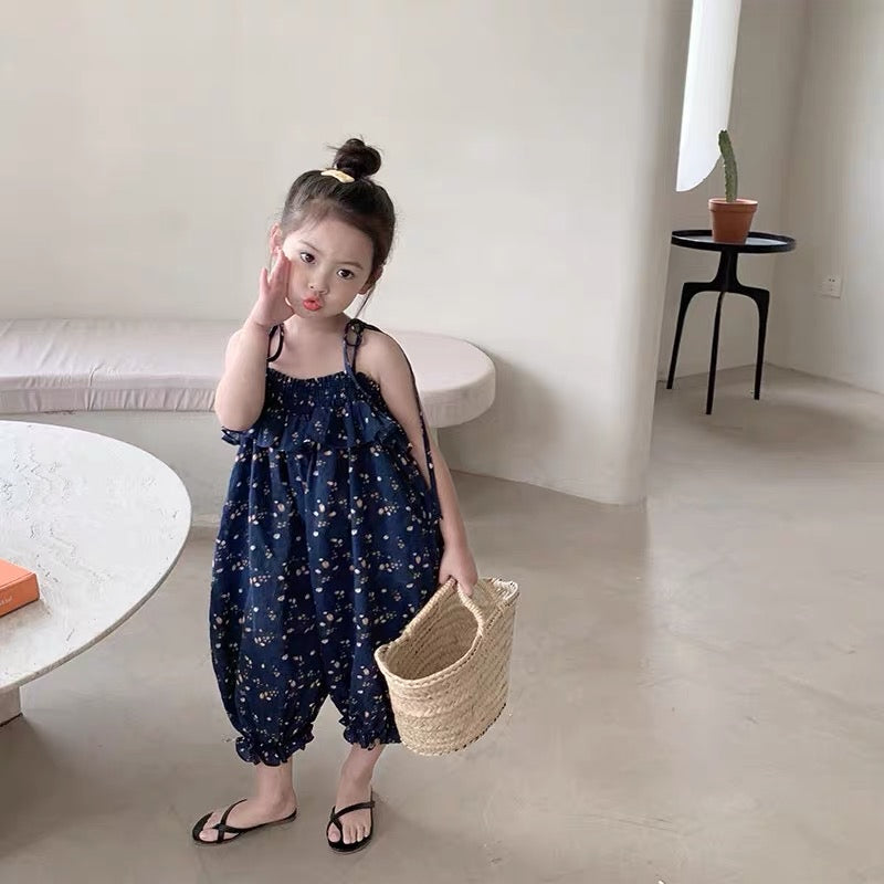 Little Girl Navy Romper (90,110)