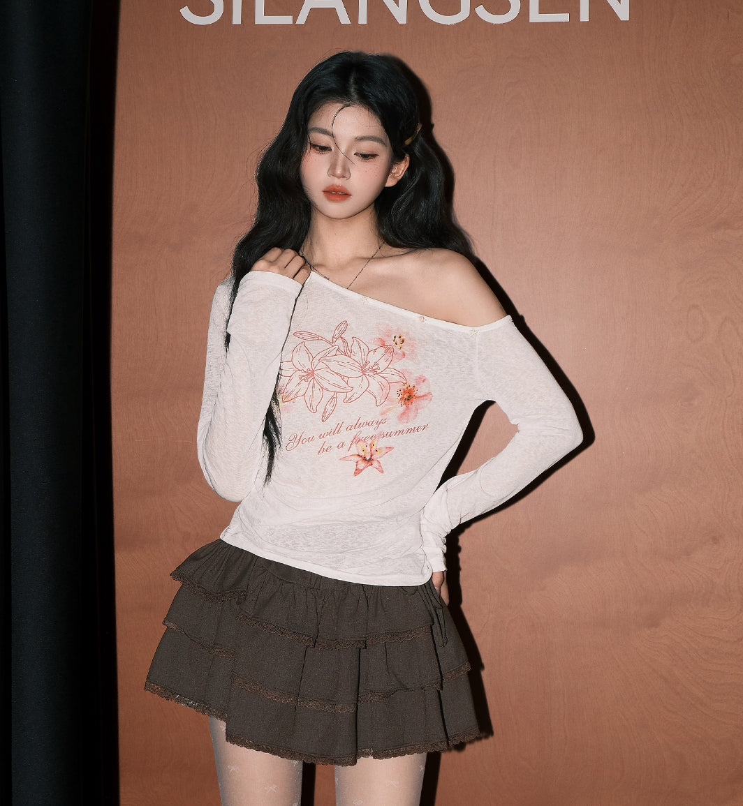 Oversized Thin Long Sleeve Top (C)