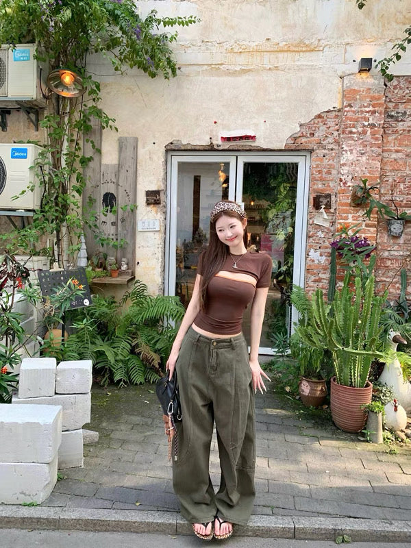 Brown Two Piece Tube Top