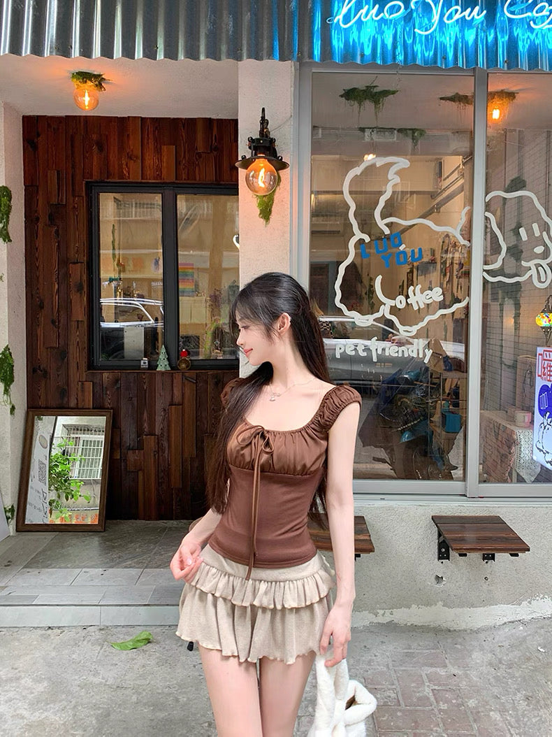 Chocolate Ribbon Top