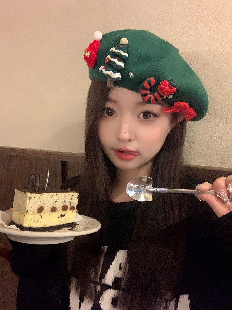 H18Christmas Beret Hat