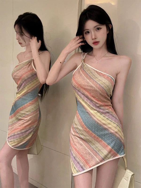 Rainbow Side Strap Dress