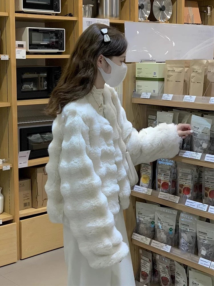 Fuzzy Cream White Cardigan
