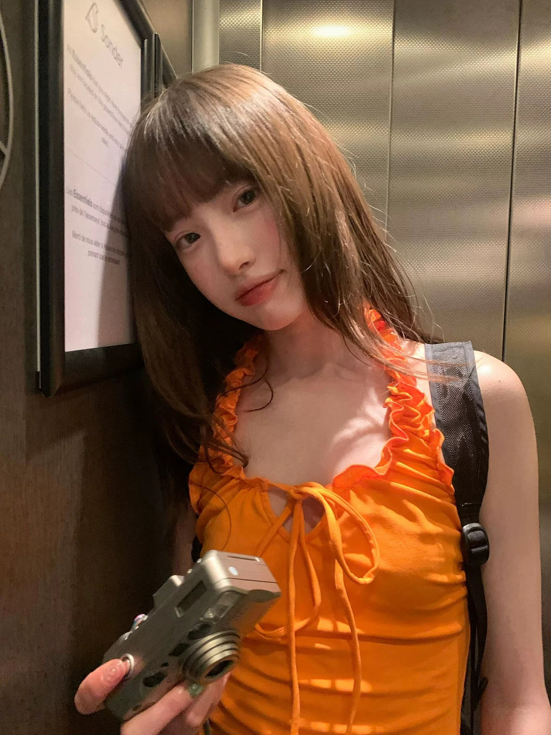 Orange Strap Top