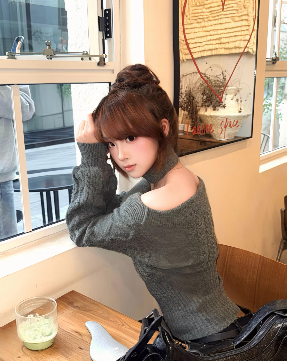 Multi Wear Off Shoulder Long Sleeve Crop Knitted Top With Collar