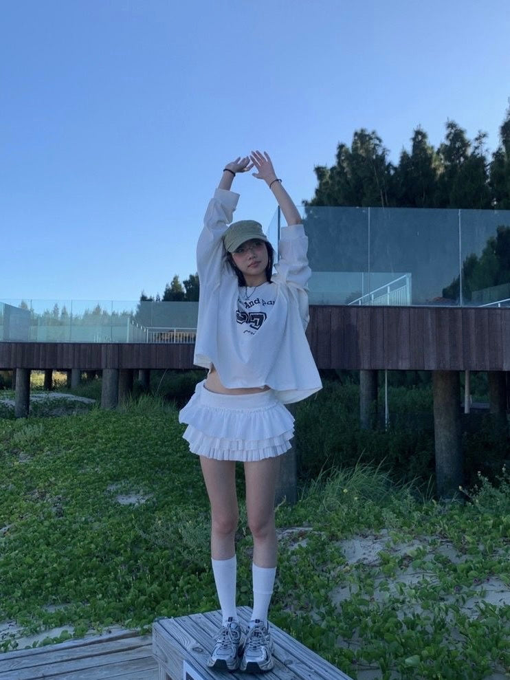 No97 White Long Sleeve Sweater Top
