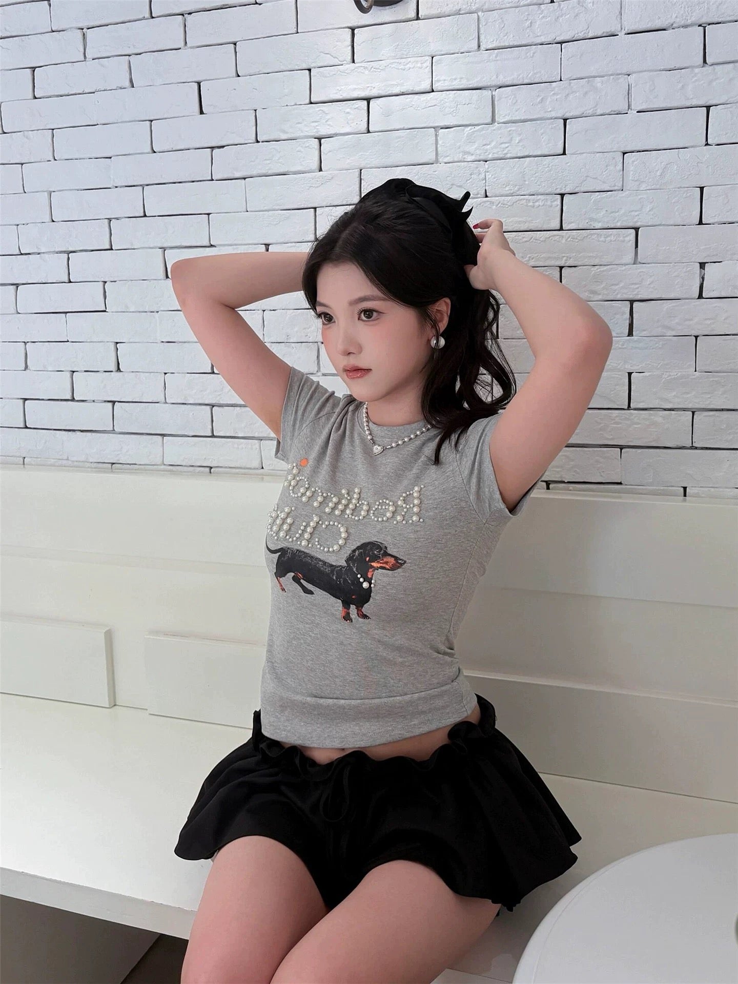 Grey Pearl Dachshunds Top Tee
