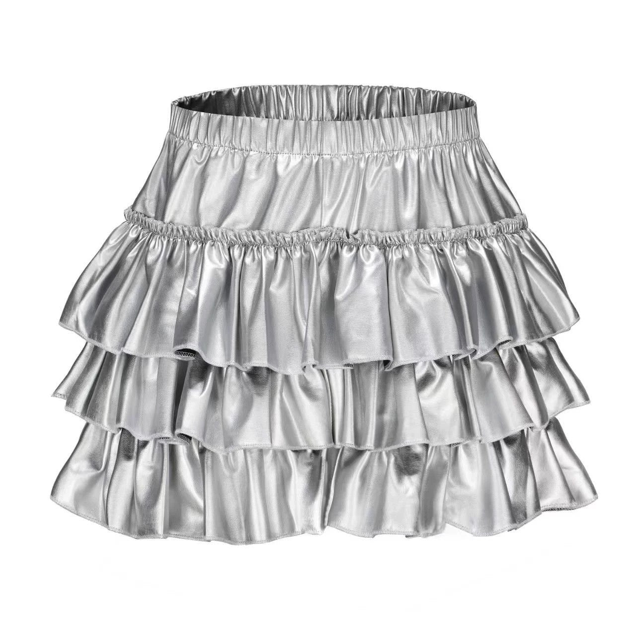 Silver Layered Cake Skirt/Skort