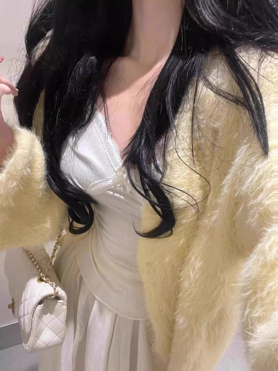 Yellow Fuzzy Cardigan