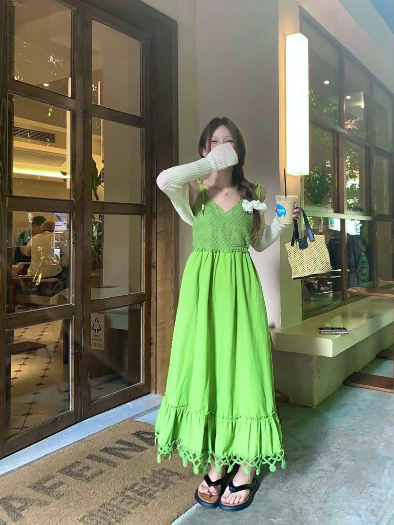 Avocado Green Long Dress