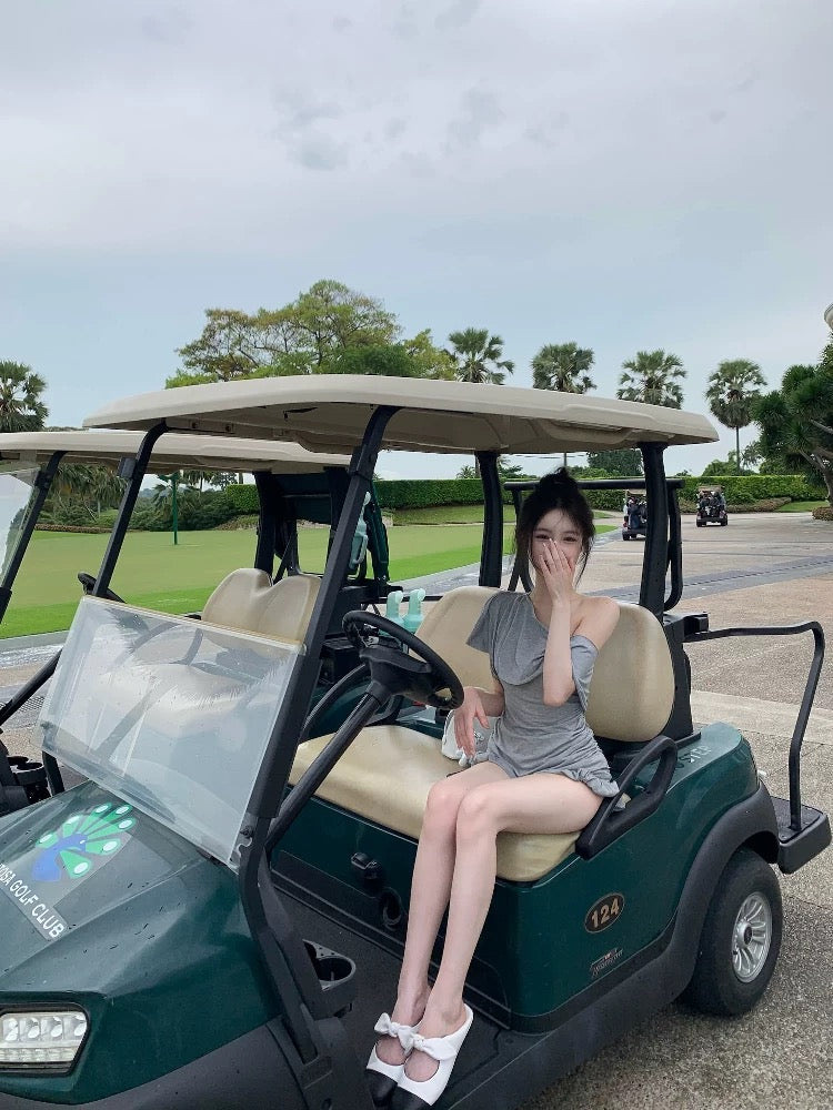 Grey Top + Mini Short Two Pieces Set