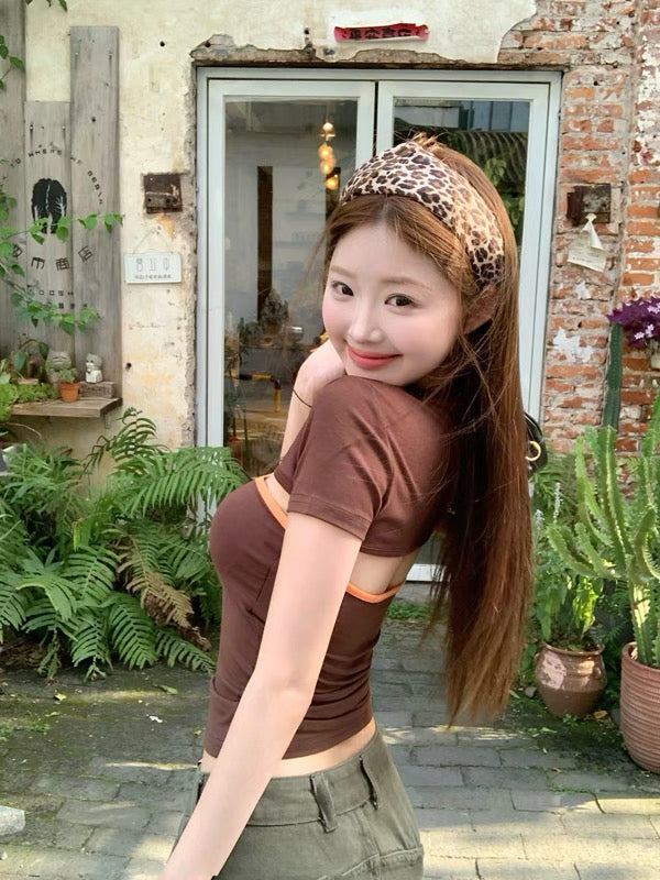 Brown Two Piece Tube Top