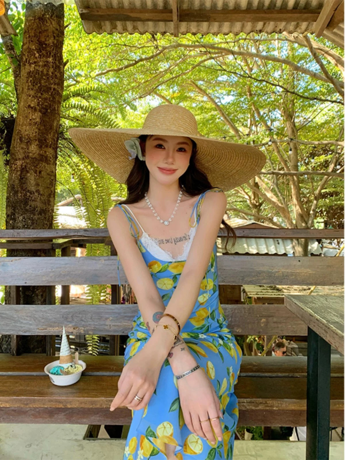 Lemon 🍋  Blue Long Dress (S)