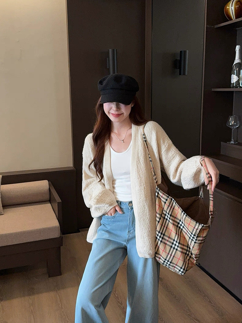 Casual Knitted Long Sleeve Cardigan Top