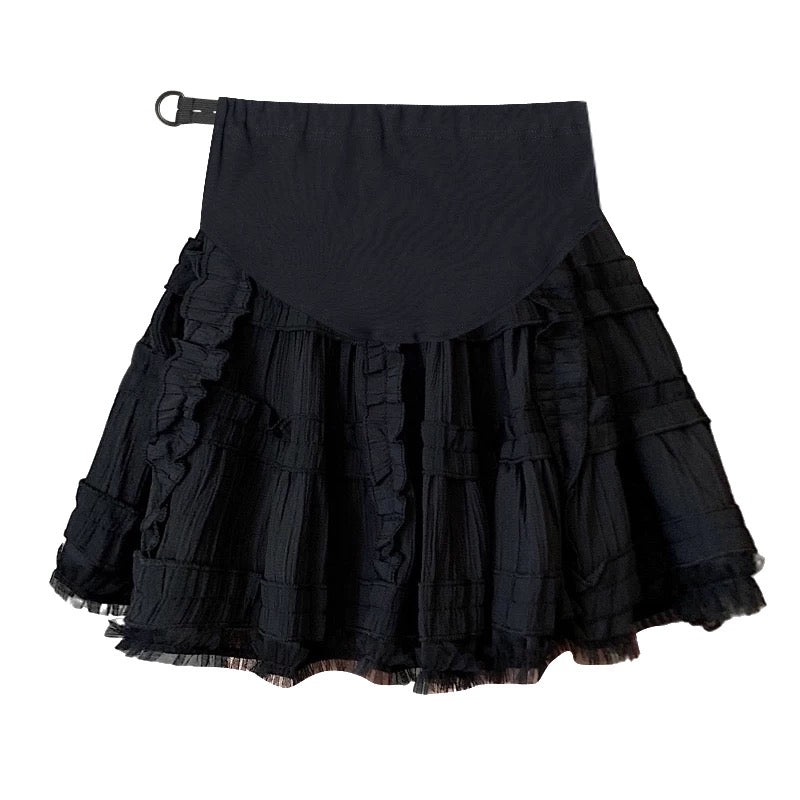 Black High Waist Plus Size Skirt MK03