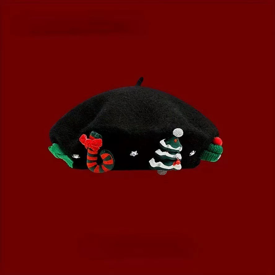 H18Christmas Beret Hat