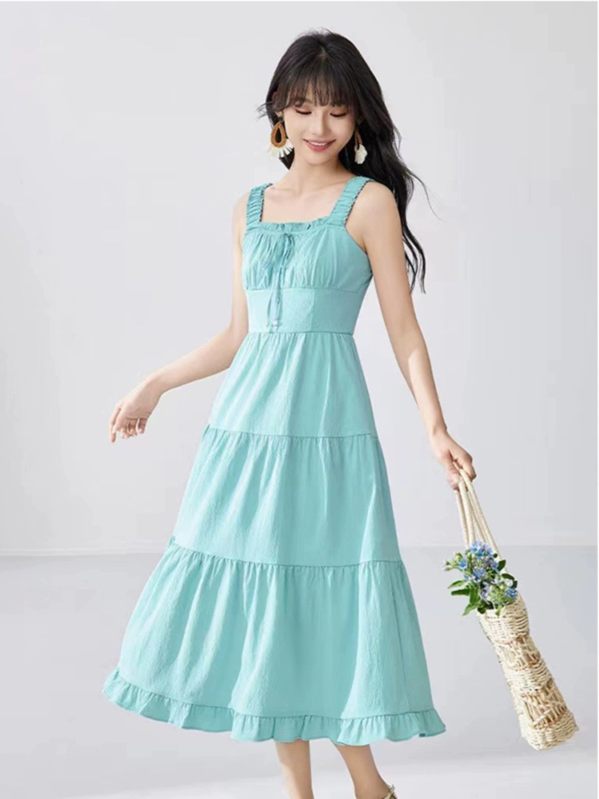 Mint Blue Long Dress (S, M)