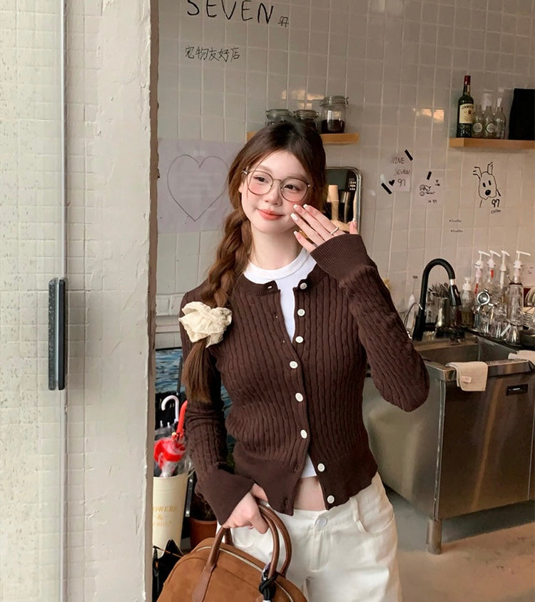 Anley Knitted Long Sleeve Cardigan Top