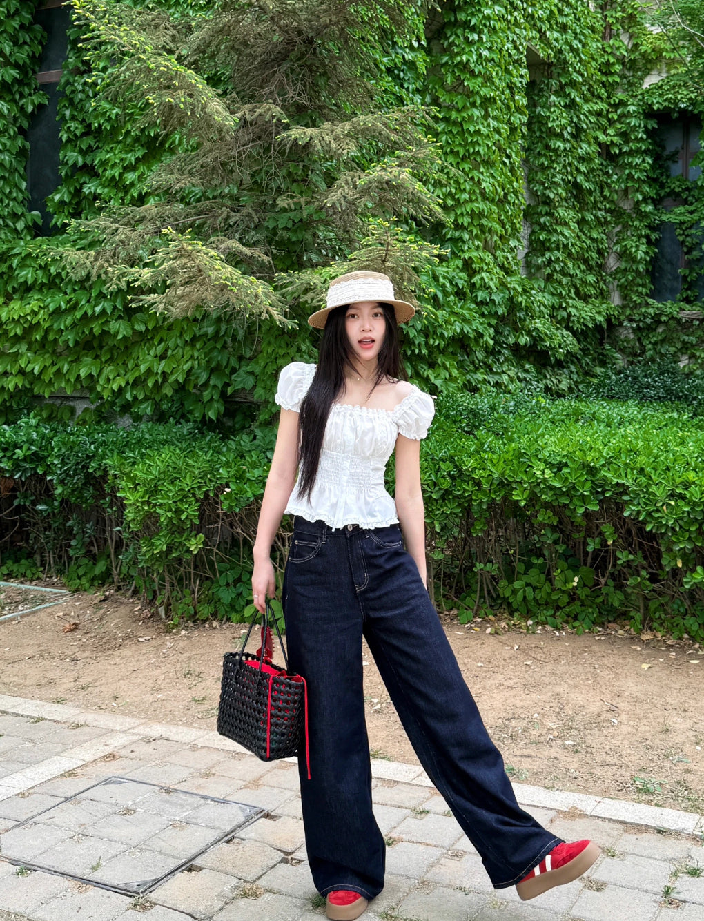 Puff Sleeve White Top (S, M, L)