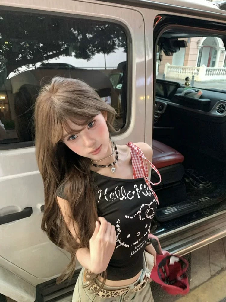 Kitty Side Tie Sleeveless Top