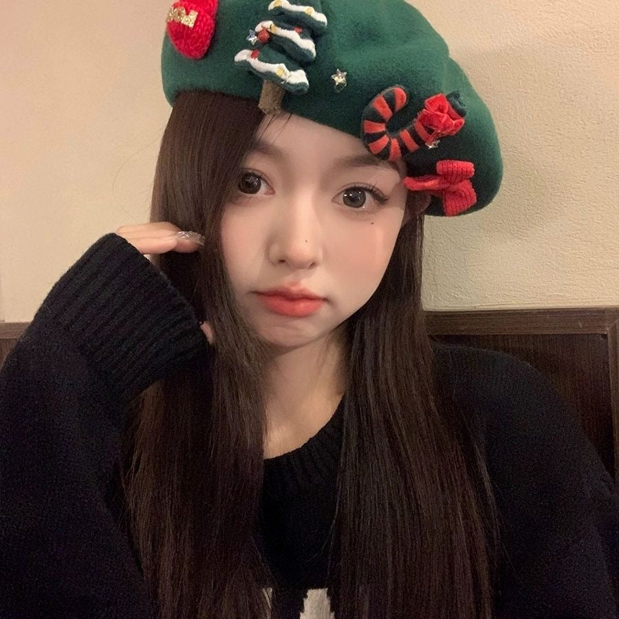 H18Christmas Beret Hat