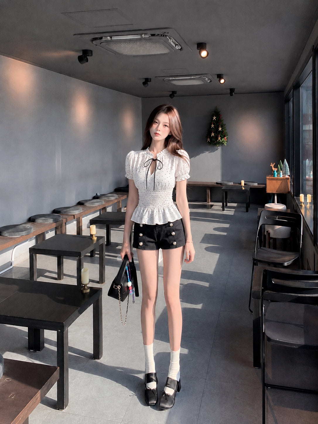 Mini Dot White Top