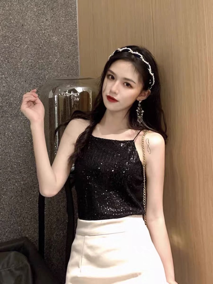 Shiny Spaghetti Strap Top