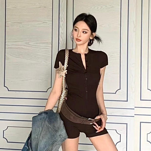 Chocolate Romper with/ without Belt