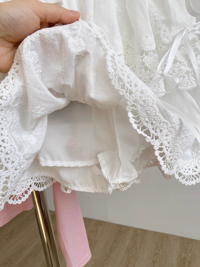 High Waist White Skirt