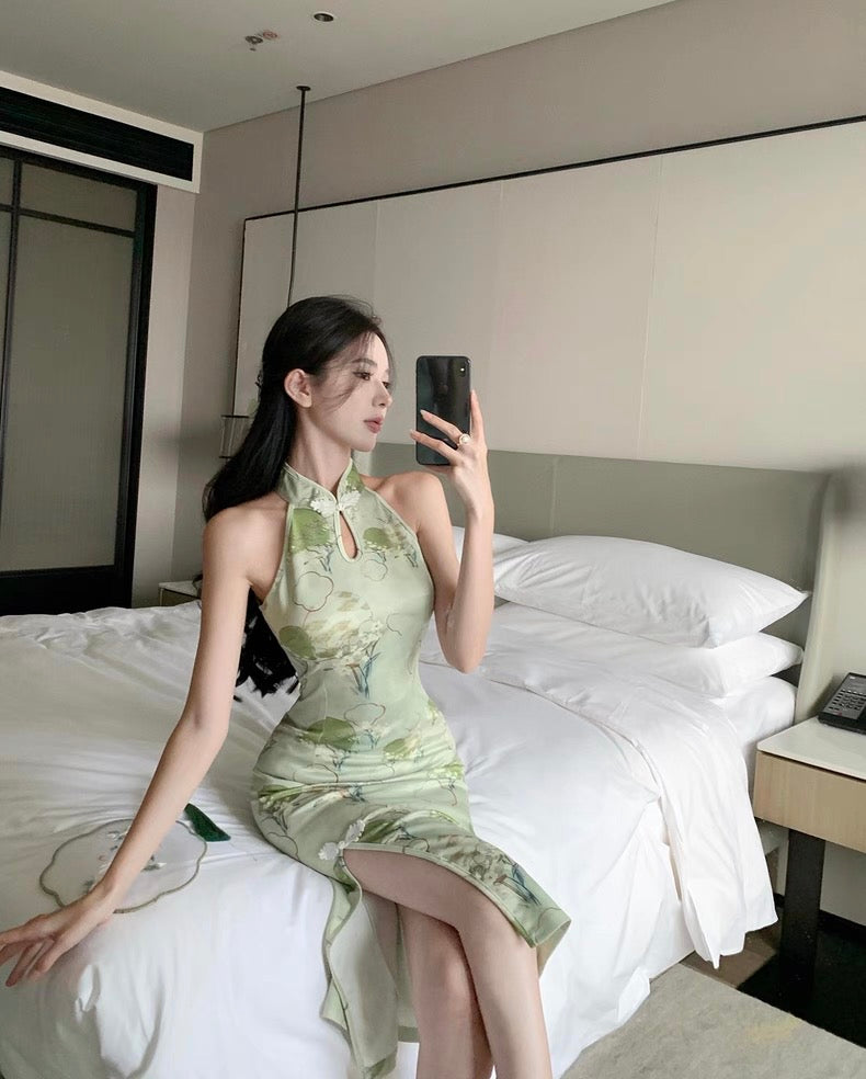 Green Cheongsam CD028 Long Dress (S, M)