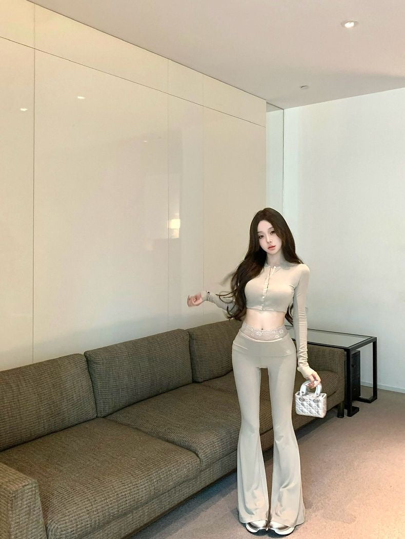 Long Sleeve Top + Long Pants Two Pieces Set