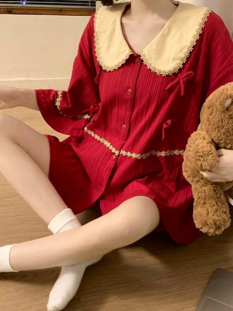 Dolly Red Short Homewear Two Pieces Set Pyjamas