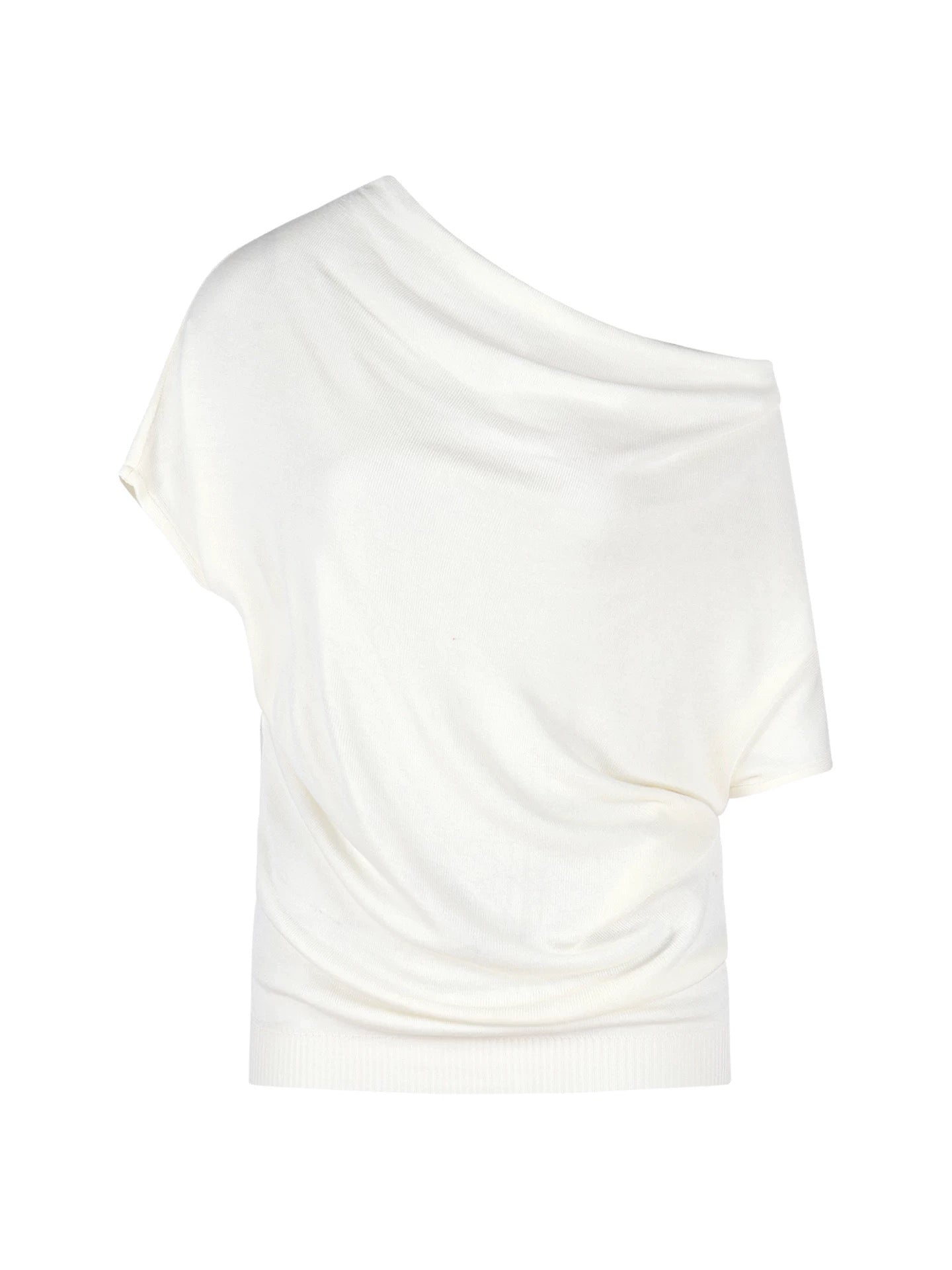 Off Shoulder Collar Top (Beige, Blue)