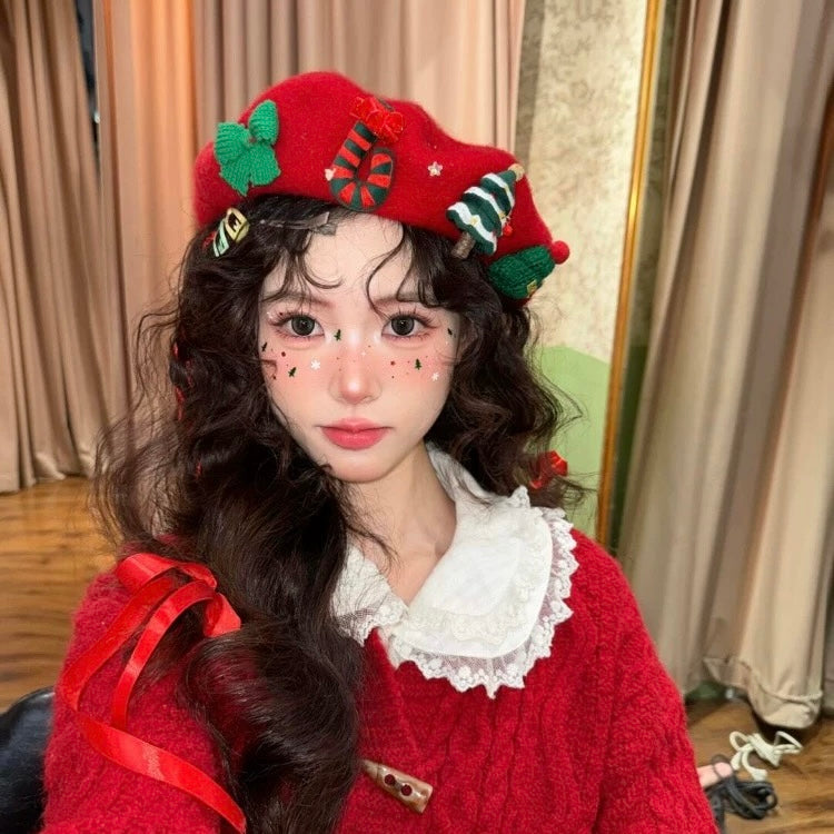 H18Christmas Beret Hat