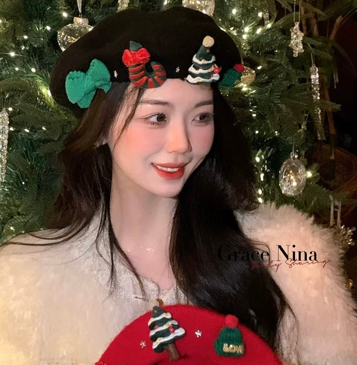 H18Christmas Beret Hat
