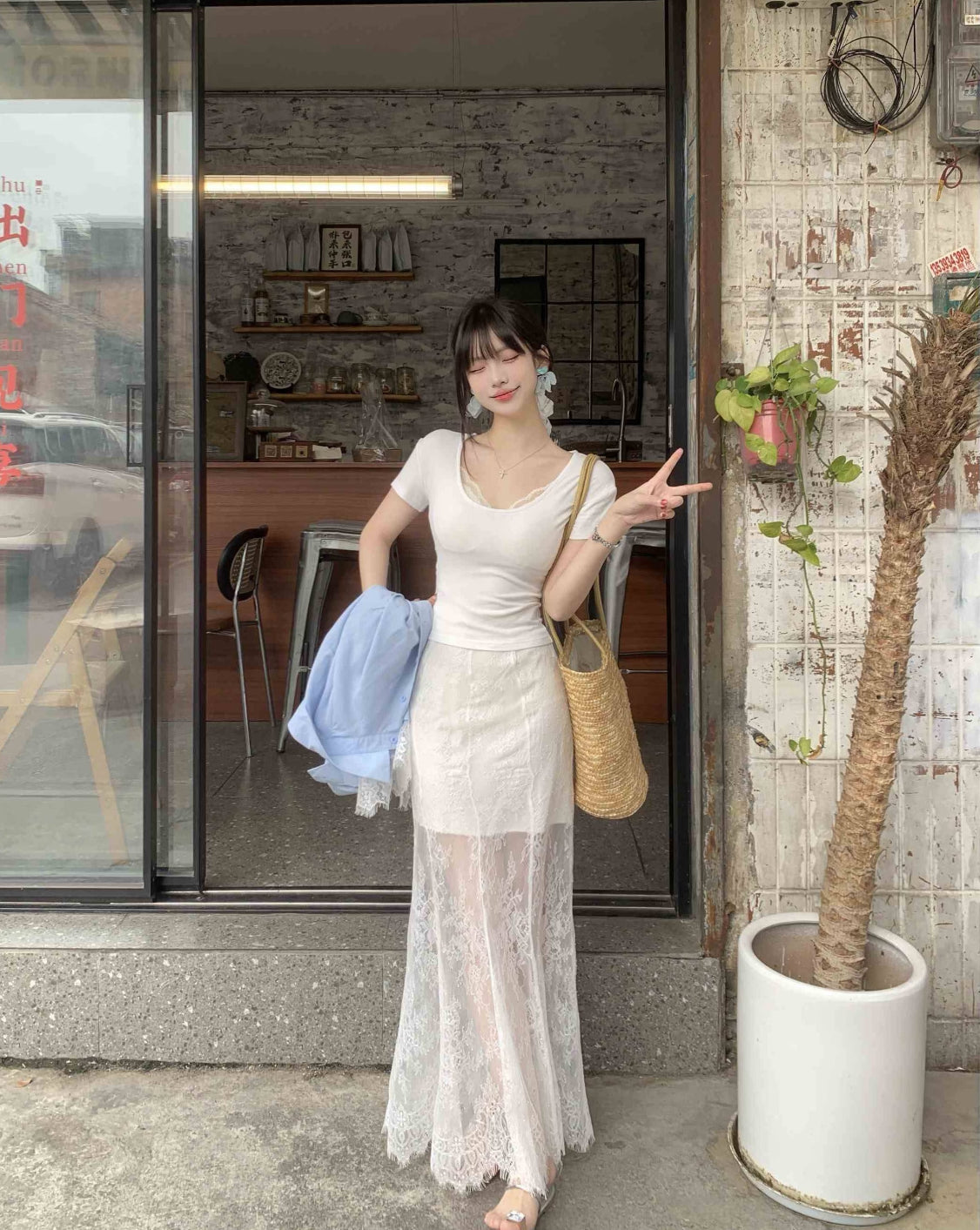 Soft Lace Long Skirt SK27 (M)