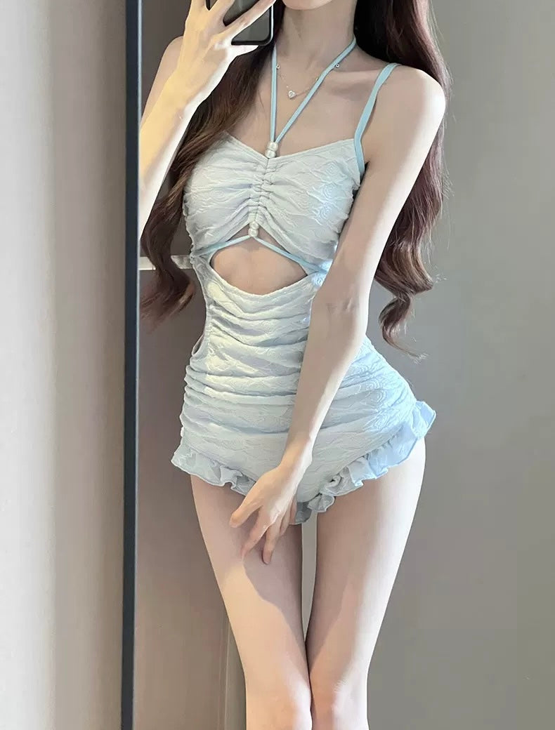 Sky Blue Swimsuits BK14 Two Piece Set (S-M)