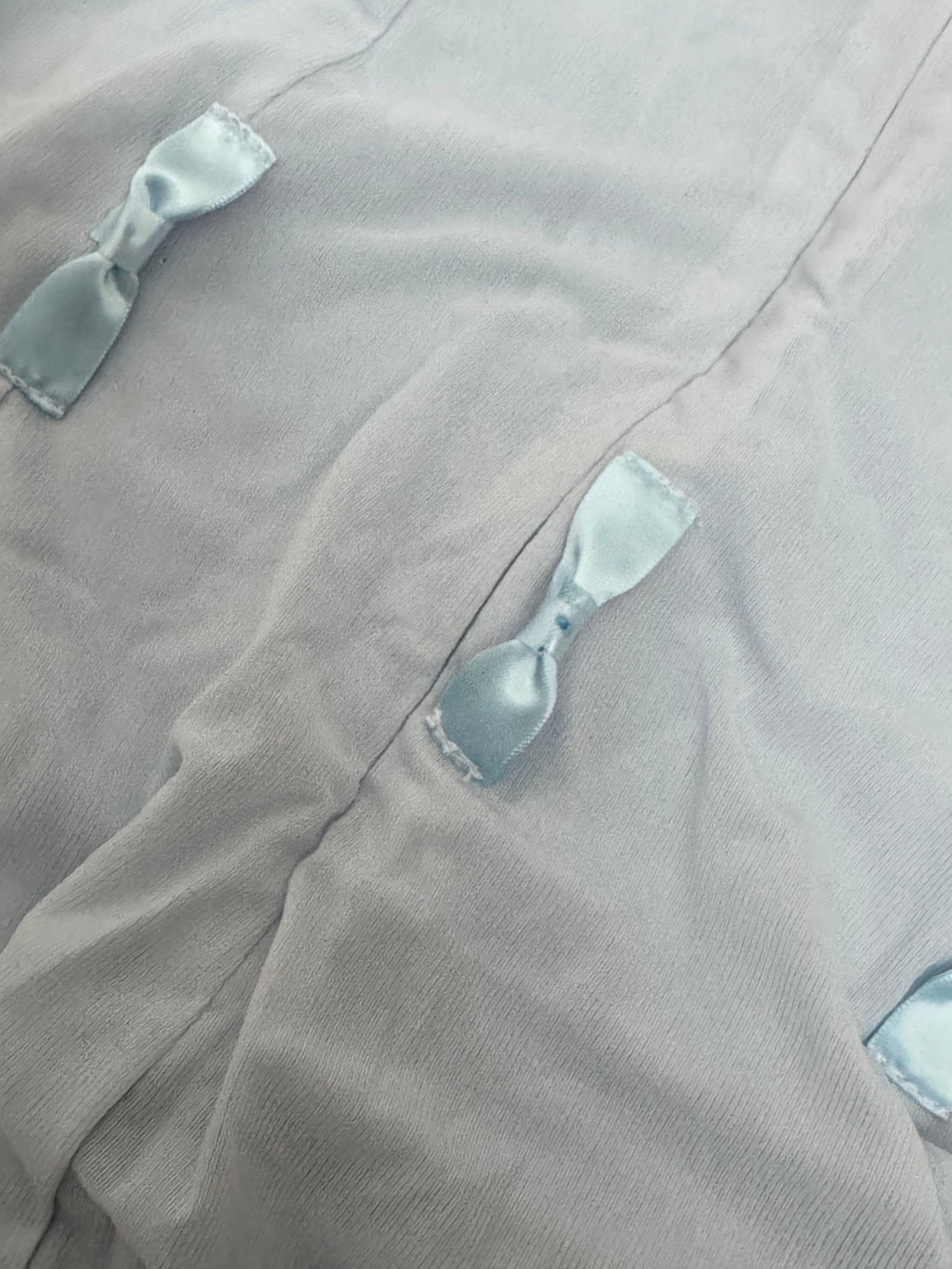 Blue Mini Ribbons Long Dress (S)