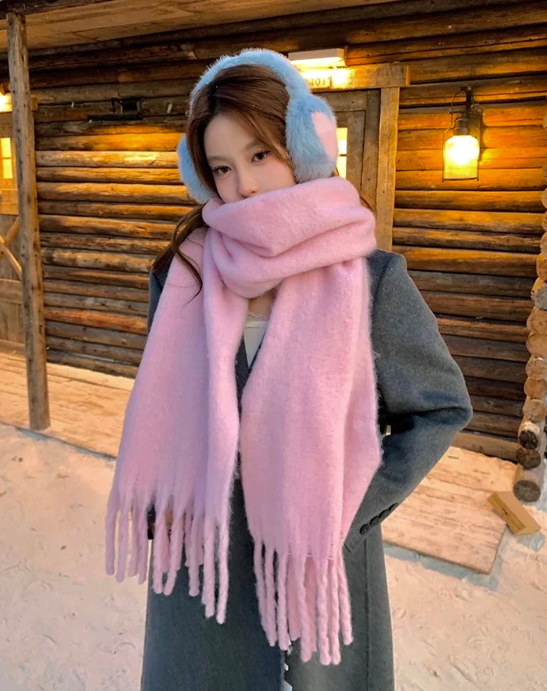 Winter Scarf (Blue, White, Grey, Pink)