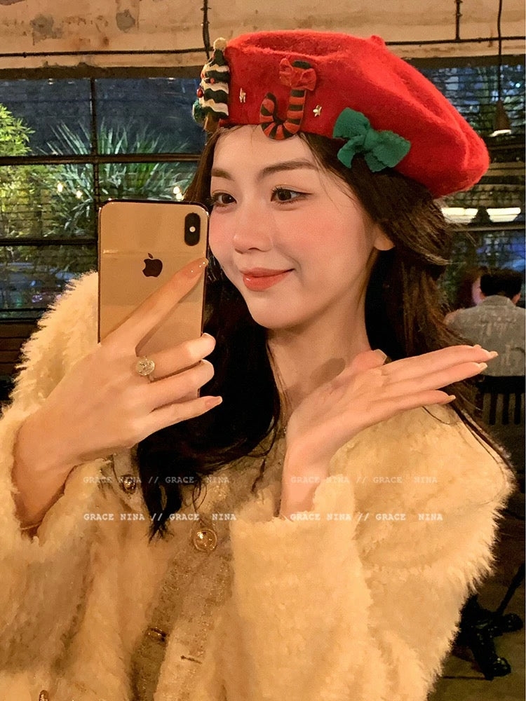 H18Christmas Beret Hat