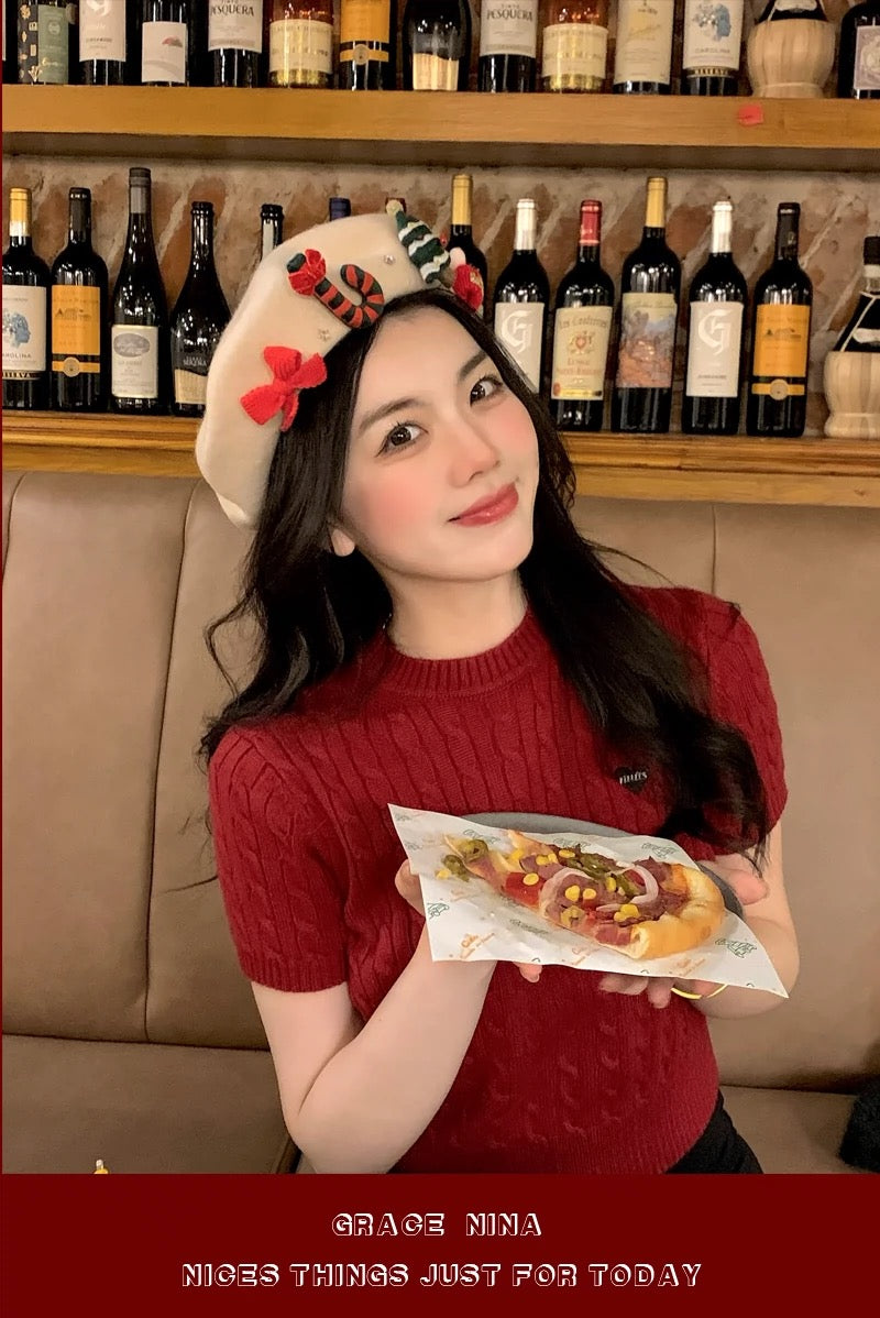 H18Christmas Beret Hat
