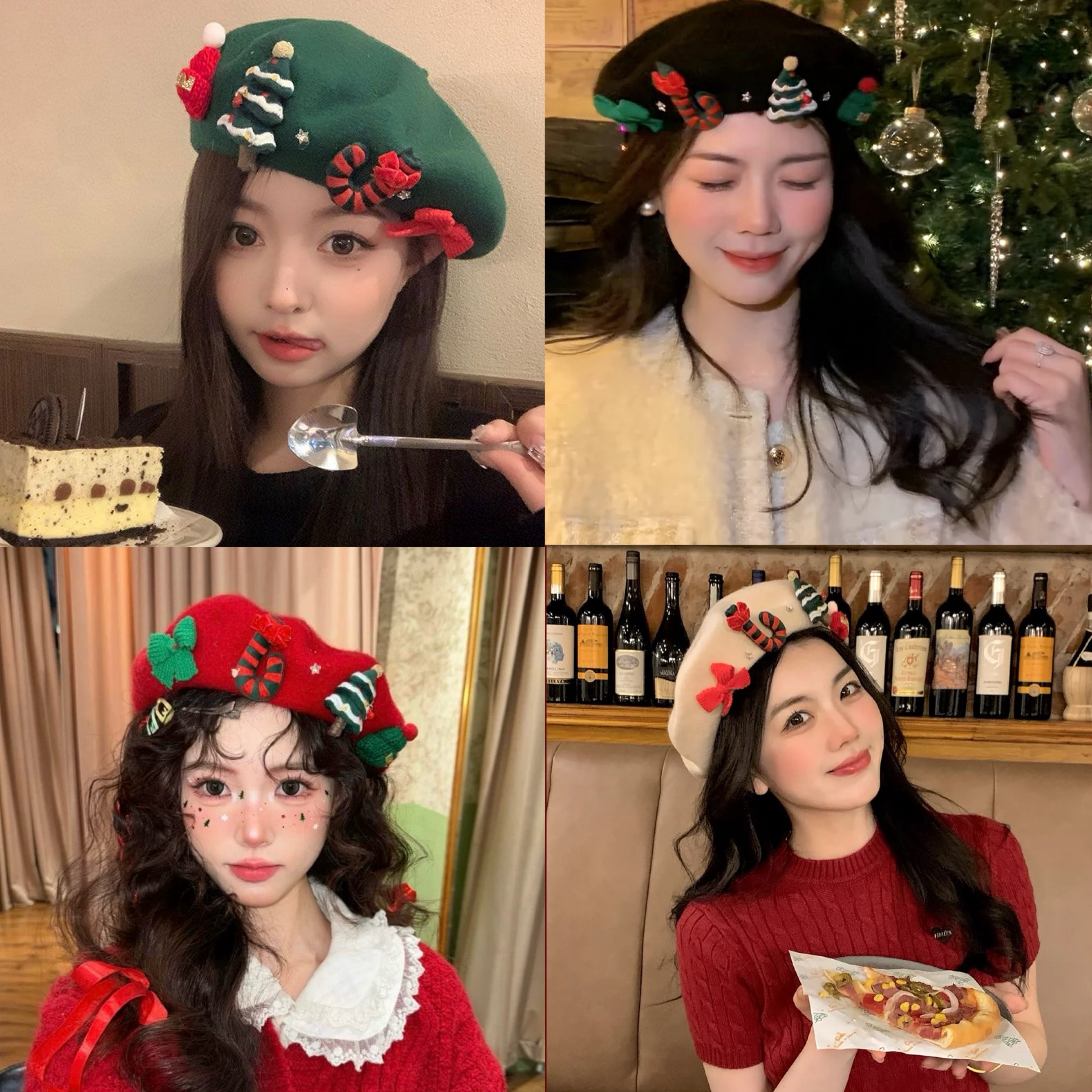 H18Christmas Beret Hat