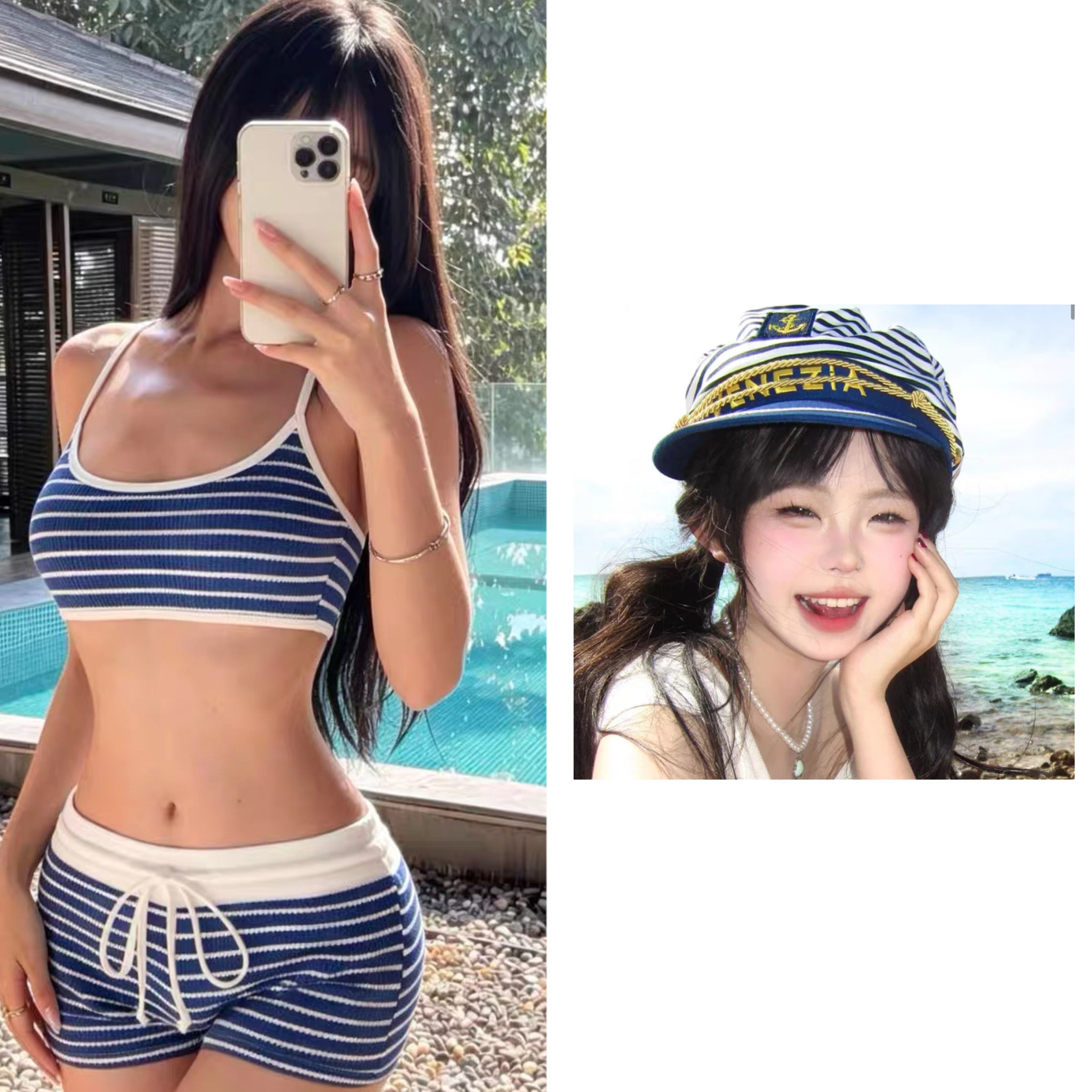 Stripe Bikini BK52 Two/Three Piece Set (S, M)