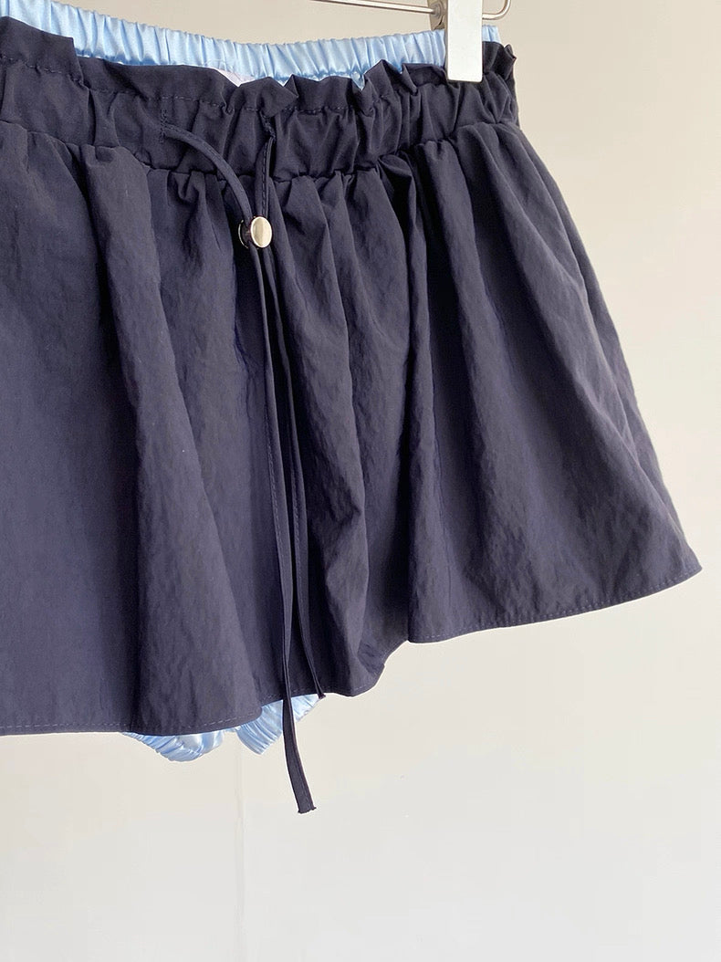 Navy Middle Waist Mini Skirt SK22
