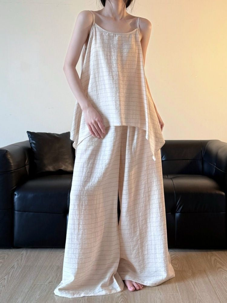 Larra Stripe Top + Long Pants Two Piece Set