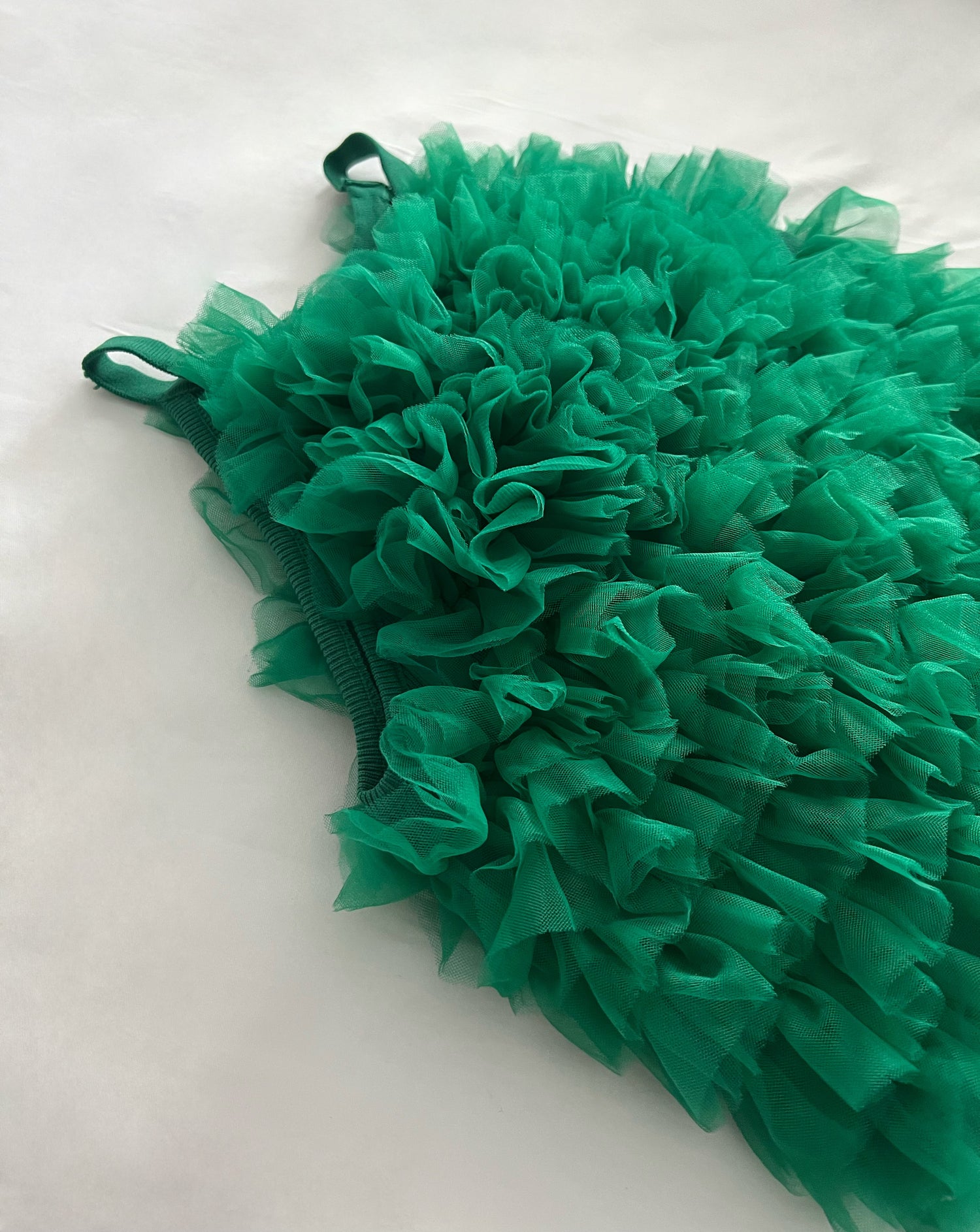 Premium Mesh Sleeveless Green Crop Top