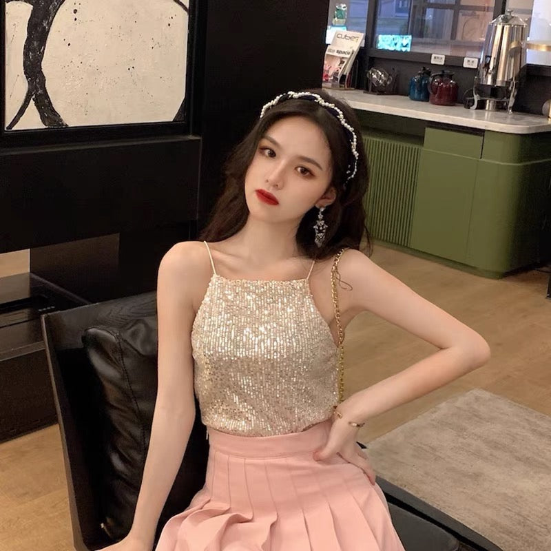 Shiny Spaghetti Strap Top