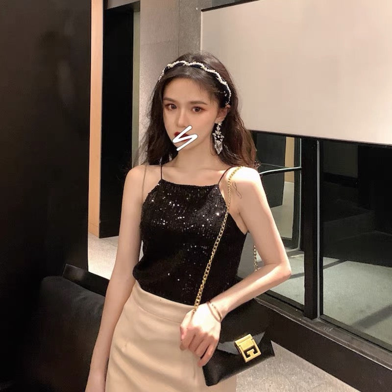 Shiny Spaghetti Strap Top