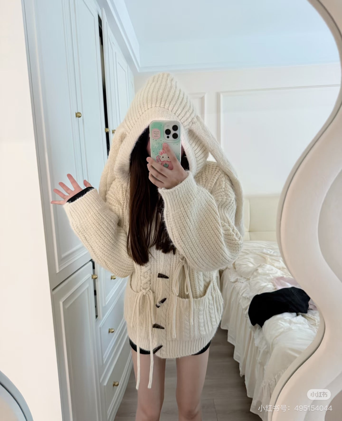 Bunny Thick Knitted Cardigan Top