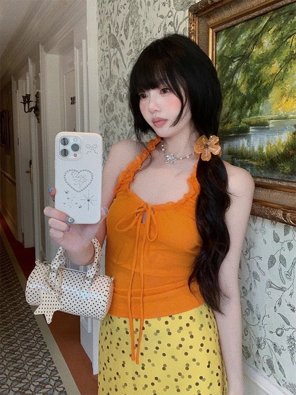 Orange Strap Top